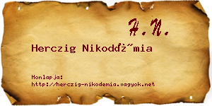 Herczig Nikodémia névjegykártya
